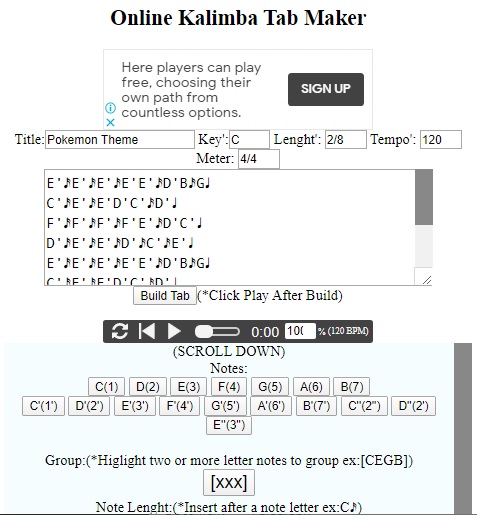 notation.tutorial Kalimba Tabs Archives 
