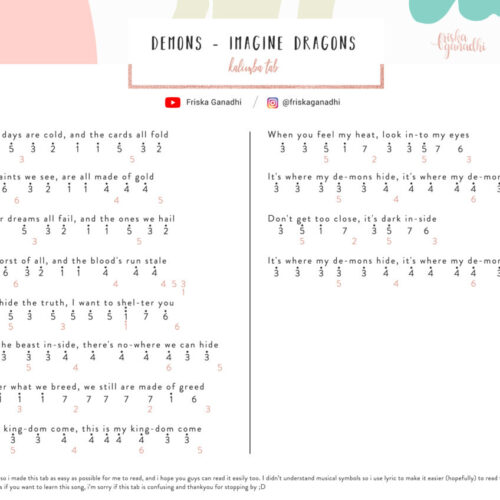 Demons - Imagine Dragons Easy Kalimba Tabs kalimba Imagine Dragons demons Demons-Imagine-Dragons-Kalimba-Tab-500x500 Demons - Imagine Dragons