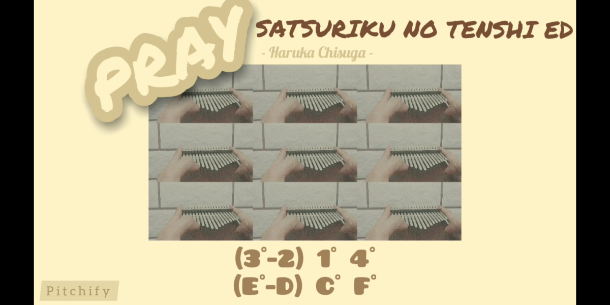 Satsuriku No Tenshi Ed Pray Kalimba Tabs Letter Number Notes Tutorial Kalimbatabs Net