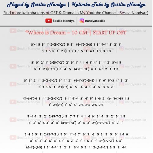 Where is Dream - 10 CM | START-UP OST Intermediate Kalimba Tabs 칼림바 연주 칼림바 스타트업 where is dream start up where is dream START-UP OST Part 2 start up ost kalimba cover start up ost kalimba start up ost cover start up ost start up kalimba ost kalimba korean song kalimba cover korean song kalimba korean kalimba cover kalimba tutorial Kalimba tabs kalimba start up ost kalimba ost kalimba cover kalimba 10 cm where is dream 10 cm start up 10 cm ost 10 cm kalimba 10 cm Picture2-8c221cdb-500x500 Where is Dream - 10 CM | START-UP OST