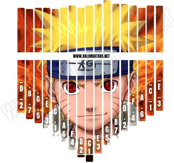 kalimba tine sticker naruto sticker 2 kalimba tabs letter number notes tutorial kalimbatabs net