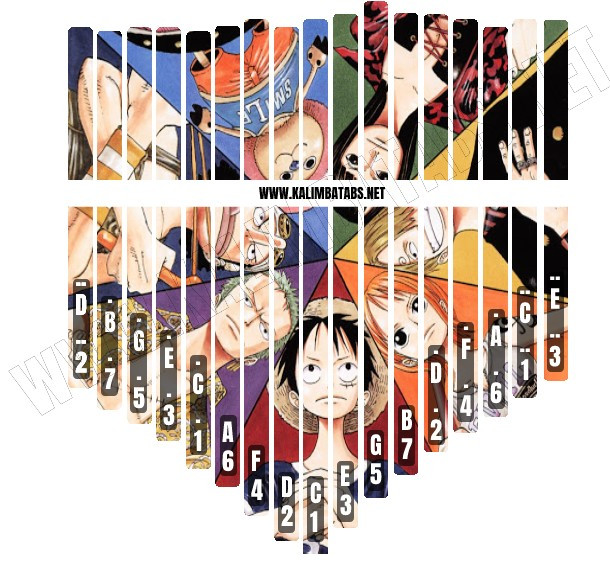 Kalimba Tine Sticker: One Piece #1 Kalimba Printable Stickers one piece sticker onepieace-sticker Kalimba Tine Sticker: One Piece #1