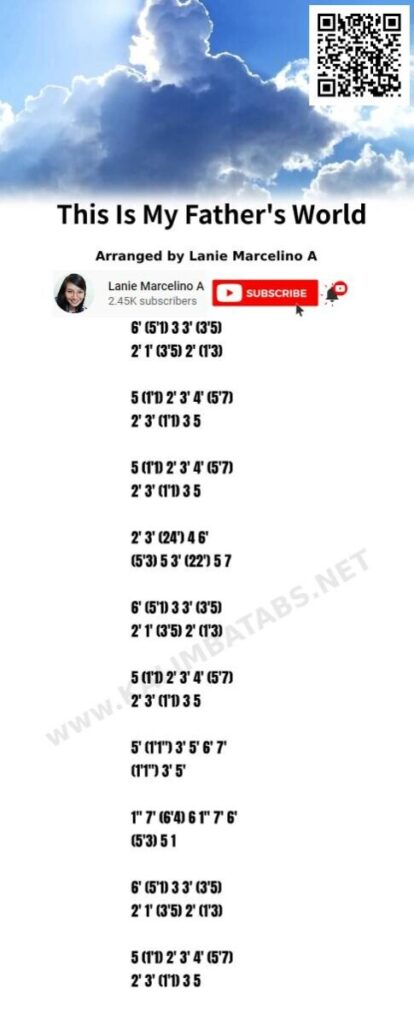 This is my Father's World Intermediate Kalimba Tabs kalimba tutorial Kalimba tabs kalimba chords Hymnal hymn this-is-my-fathers-world-tab-414x1024 This is my Father's World