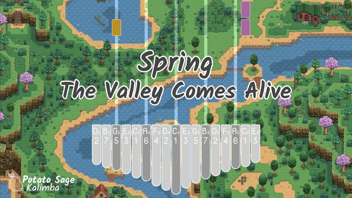 Stardew Valley: Spring - The Valley Comes Alive Kalimba Tabs Letter &  Number Notes Tutorial - KalimbaTabs.net