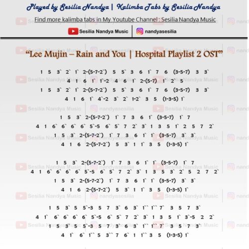 Rain and You - Lee Mujin | Hospital Playlist 2 OST Easy Kalimba Tabs 칼림바 이무진 칼림바 슬기로운 의사생활 칼림바 비와당신 이무진 칼림바 이무진 슬기로운 의사생활 칼림바 연주 이무진 슬기로운 의사생활 칼림바 악보제공 슬기로운 의사생활 칼림바 악보제공 슬기로운 의사생활 칼림바 비와당신 칼림바 비와 당신 슬기로운 의사생활 칼림바 연주 비와 당신 슬기로운 의사생활 칼림바 악보제공 rain and you kalimba rain and you hospital playlist ost kalimba tabs lee mujin rain and you kalimba tabs lee mujin rain and you kalimba lee mujin rain and you hospital playlist kalimba lee mujin hospital playlist ost kalimba tabs kalimba hospital playlist hospital playlist kalimba Picture3-84eceaf8-500x500 Rain and You - Lee Mujin | Hospital Playlist 2 OST