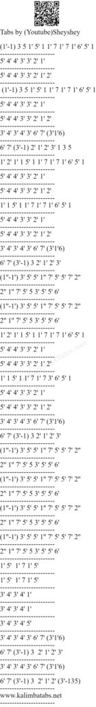 SWAY - Bic Runga Easy Kalimba Tabs notes kalimba tutorials Kalimba tabs kalimba songs Bic Runga SWAY-•-Bic-Runga-tabs-140x1024 SWAY - Bic Runga