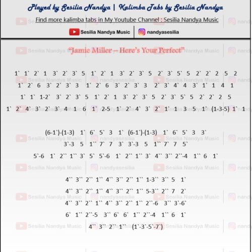 Here's Your Perfect - Jamie Miller Intermediate Kalimba Tabs lingting kalimba k21w lingting 21 keys kalimba tabs lingting 21 keys kalimba kalimba 21 keys tutorial kalimba 21 keys tabs kalimba 21 keys songs jamie miller kalimba tabs jamie miller kalimba cover jamie miller kalimba jamie miller heres your perfect kalimba tabs jamie miller heres your perfect kalimba cover jamie miller heres your perfect kalimba heres your perferct kalimba cover heres your perfect kalimba tabs heres your perfect kalimba 21 keys kalimba tabs tabs-2-fa5a159a-500x500 Here's Your Perfect - Jamie Miller