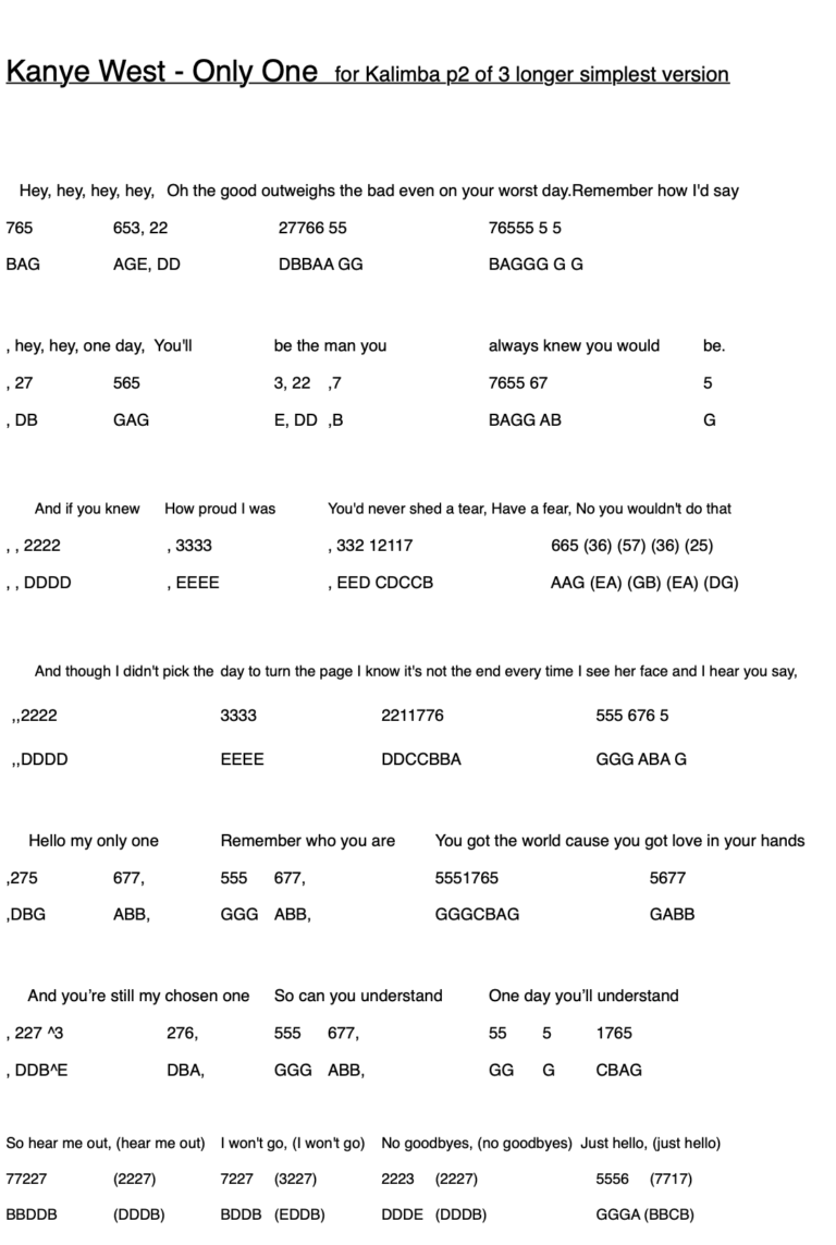 Only One, Kanye West Easy Kalimba Tabs kanye Kanye-2-of-3-768x1143 Only One, Kanye West