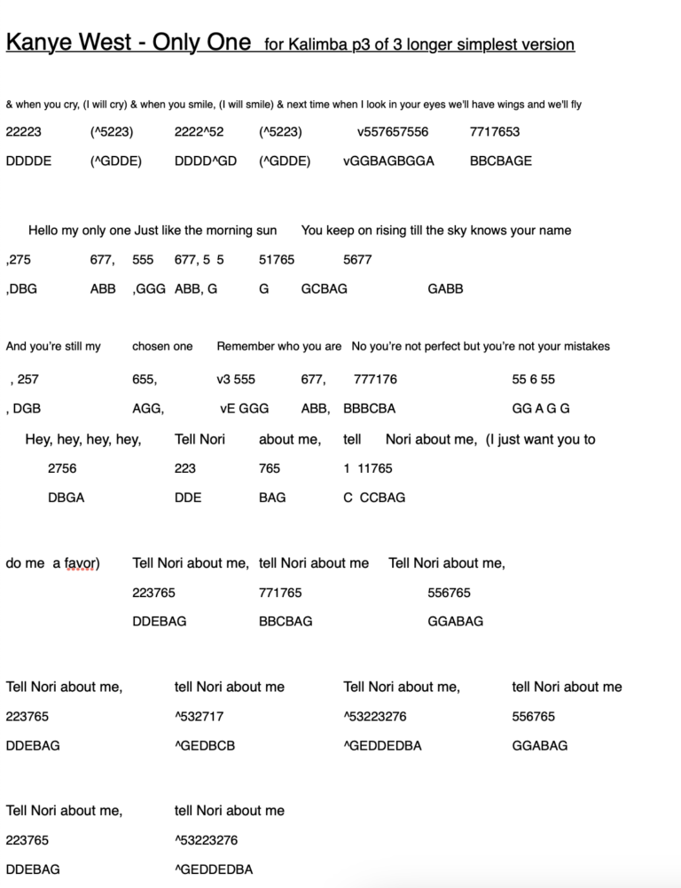 Only One, Kanye West Easy Kalimba Tabs kanye Kanye-3-of-3-768x1001 Only One, Kanye West