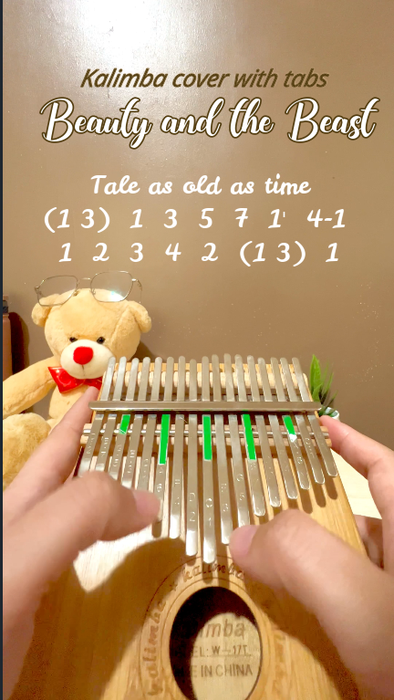 Beauty And The Beast Kalimba Tabs Letter & Number Notes Tutorial ...